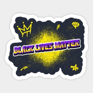 Black Lives Matter Purple and Yellow Spray Paint Sticker